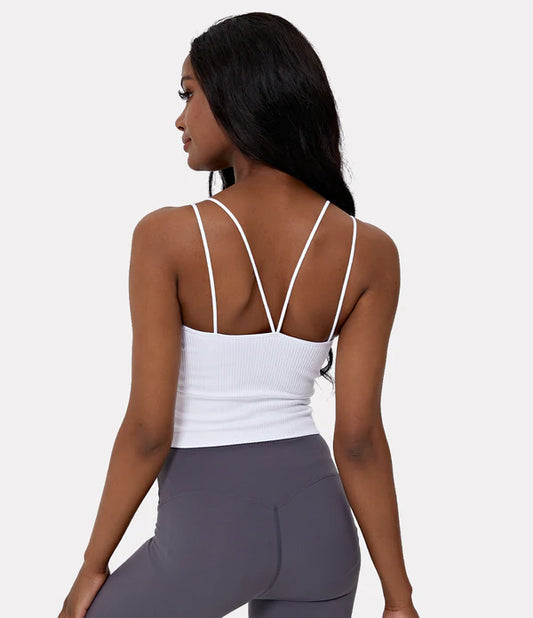 Halara Double Straps V-Back Workout Cropped Tank Top